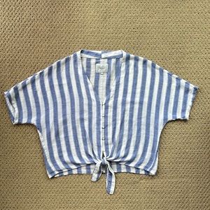 NWOT Rails Thea Button Down Short Sleeve Top Pacifica Stripe